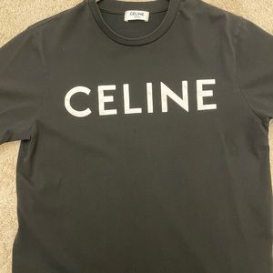 Black Celine fashion T-shirt